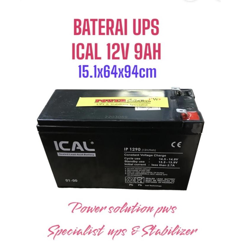 AKI BATERAI UPS ICA 12V 9 AH. BATTERY COMPATIBLE FOR UPS APC PROLINK