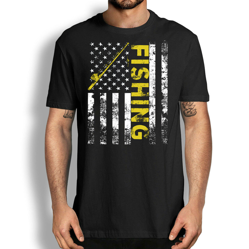 Fisher Tshirt Bendera Amerika Pancing Usa Tshirt Pecinta Memancing