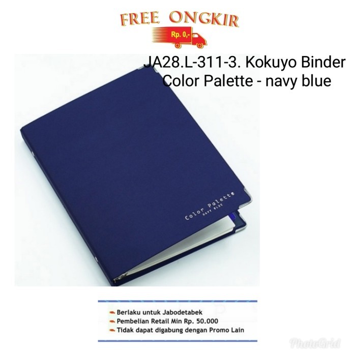 

Amberela Ja28. L-311-3 Kokuyo Binder Color Palette- B5 - 26 Rings- Navy Blue - Abu -Abu Tua