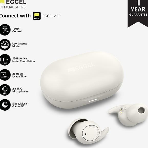 Eggel Comfortbuds S Sleep Tws Bluetooth Earphone With Anc, Enc, Gang