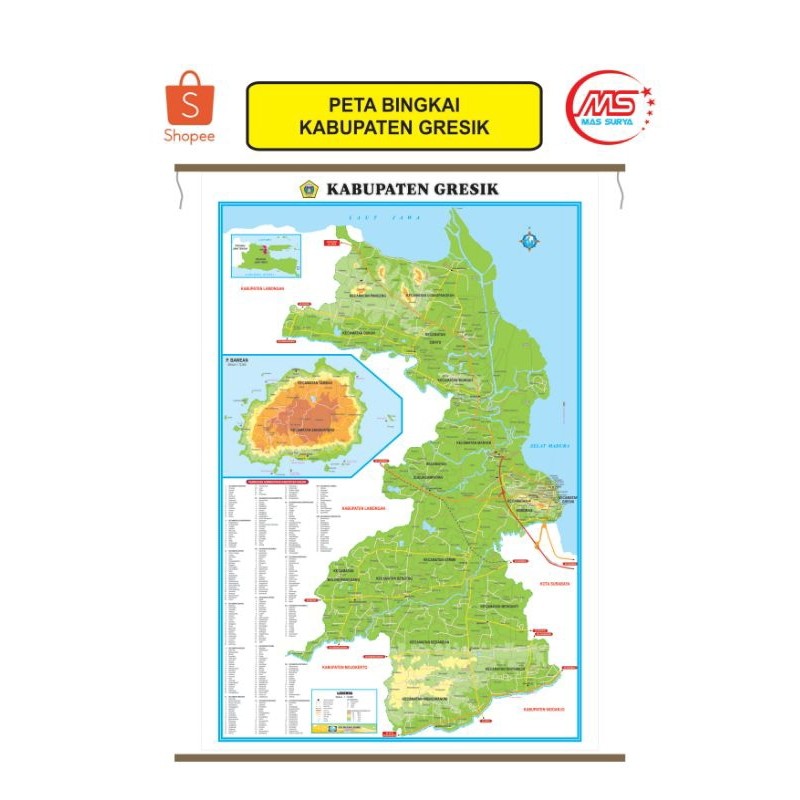 

Peta Bingkai Kabupaten Gresik Ukuran Sedang