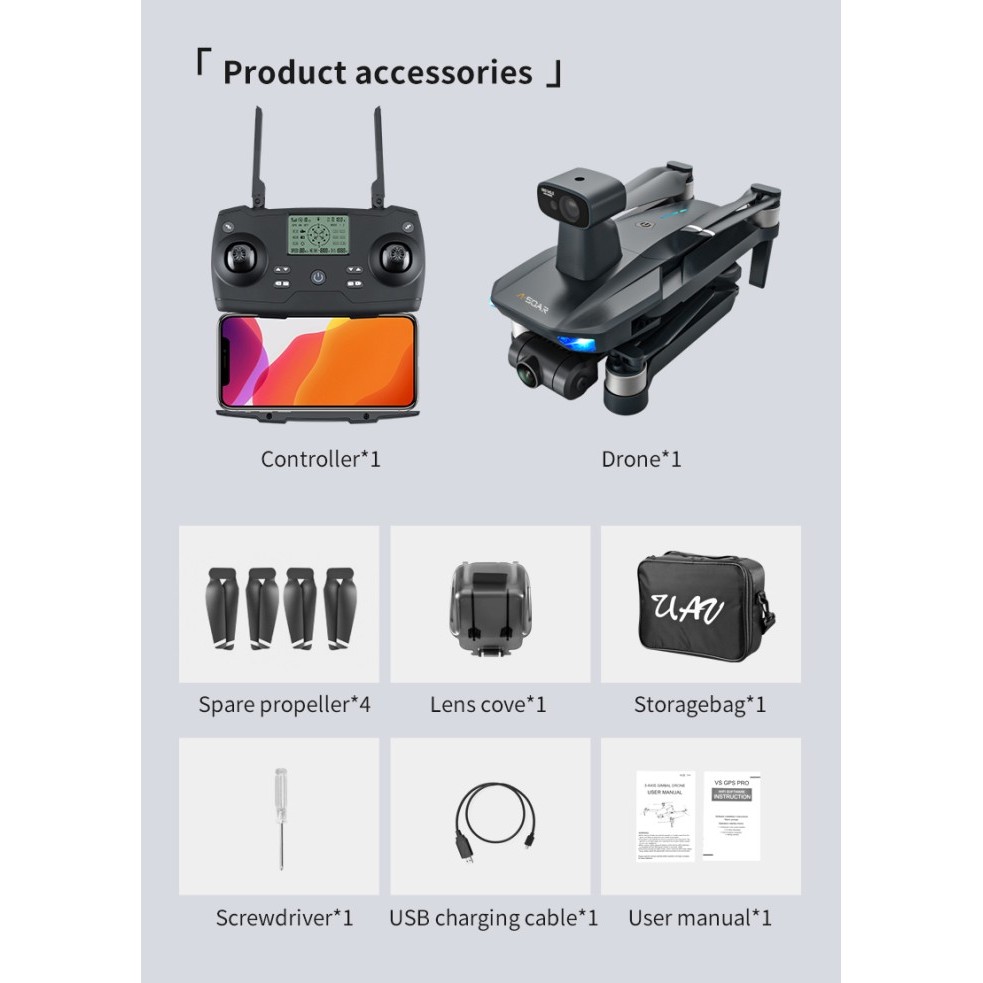 Rc Drone Jjrc X19 Pro Gps Brushless Oas Camera Wifi Fpv 4K 1Km 2 Axis