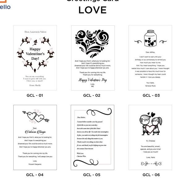 Kartu Ucapan Valentine / Greetings Card / Pacar / Akrilik / Custom