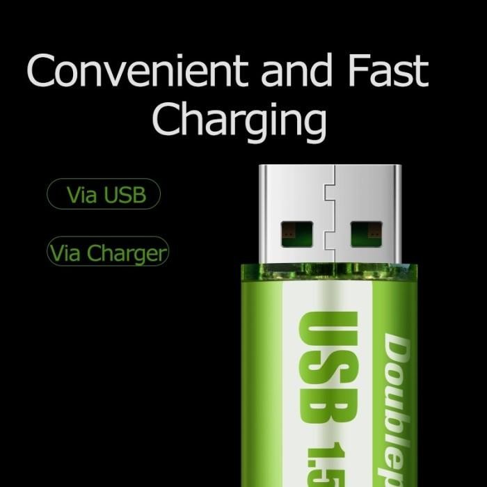 Baterai Cas Aa Lithium Ion Usb Rechargeable 1.5V 1800Mvh 1 Pcs