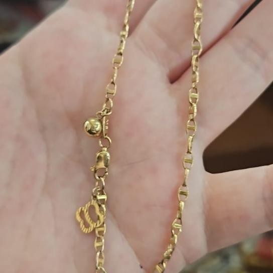 Gelang Kaki Jedar Double Layer 2 Lapis Dua Susun Emas 375