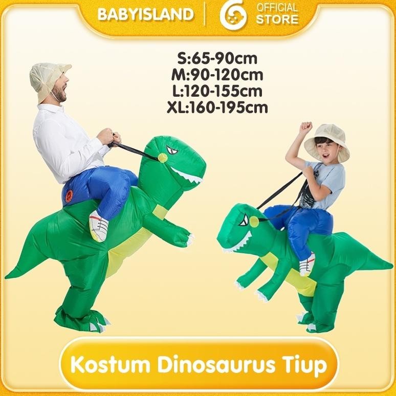 Kostum Dinosaurus Anak Dewasa Pesta Cosplay Ultah Kostum Halloween Tiup Kostum Dinosaurus Tiup
