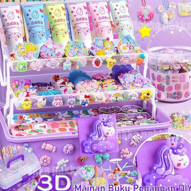 Mainan Anak Perempuan Mainan DIY Buatan Tangan DIY Set Gantungan Kunci Akrilik DIY Keychain Set