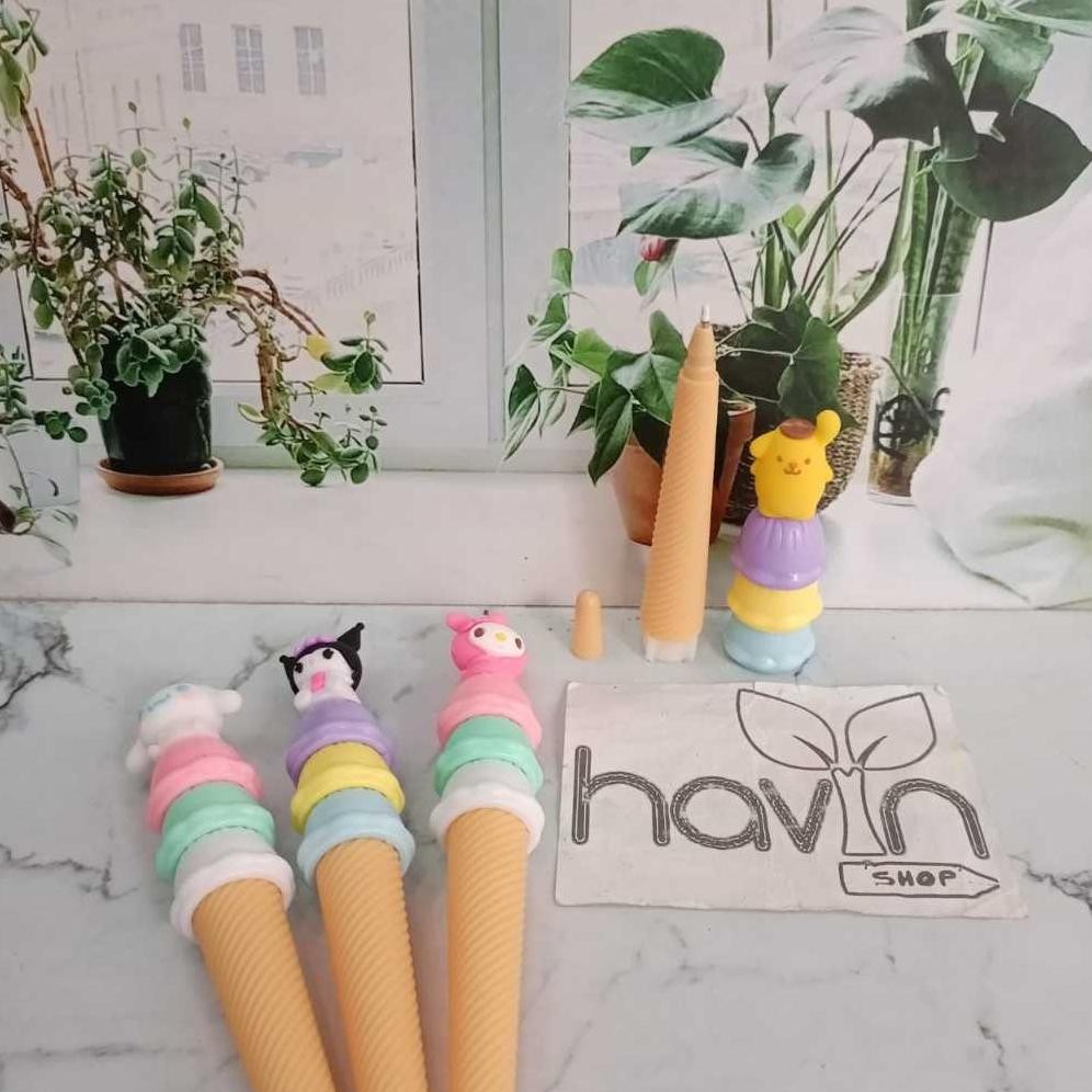 

qw-45 (12 PC) PEN GEL MOTIF ICE CREAM CONE SANRIO Berkualitas