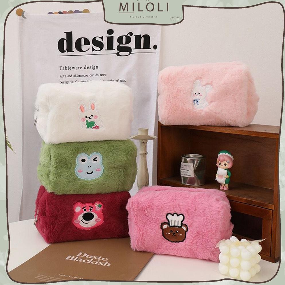 

rf-45 [MILOLI] Kotak Pensil FURRY CARTOON FROG L0TS0 RABBIT Pouch Fluffy Pencil Bag Tempat Pensil Resleting Stationery - F0242 Termurah