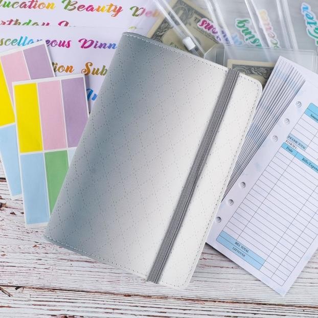 

ul-64 COMPLETE SET BINDER A6 PU kulit / budget binder planner / komplit binder keuangan kulit Berkualitas