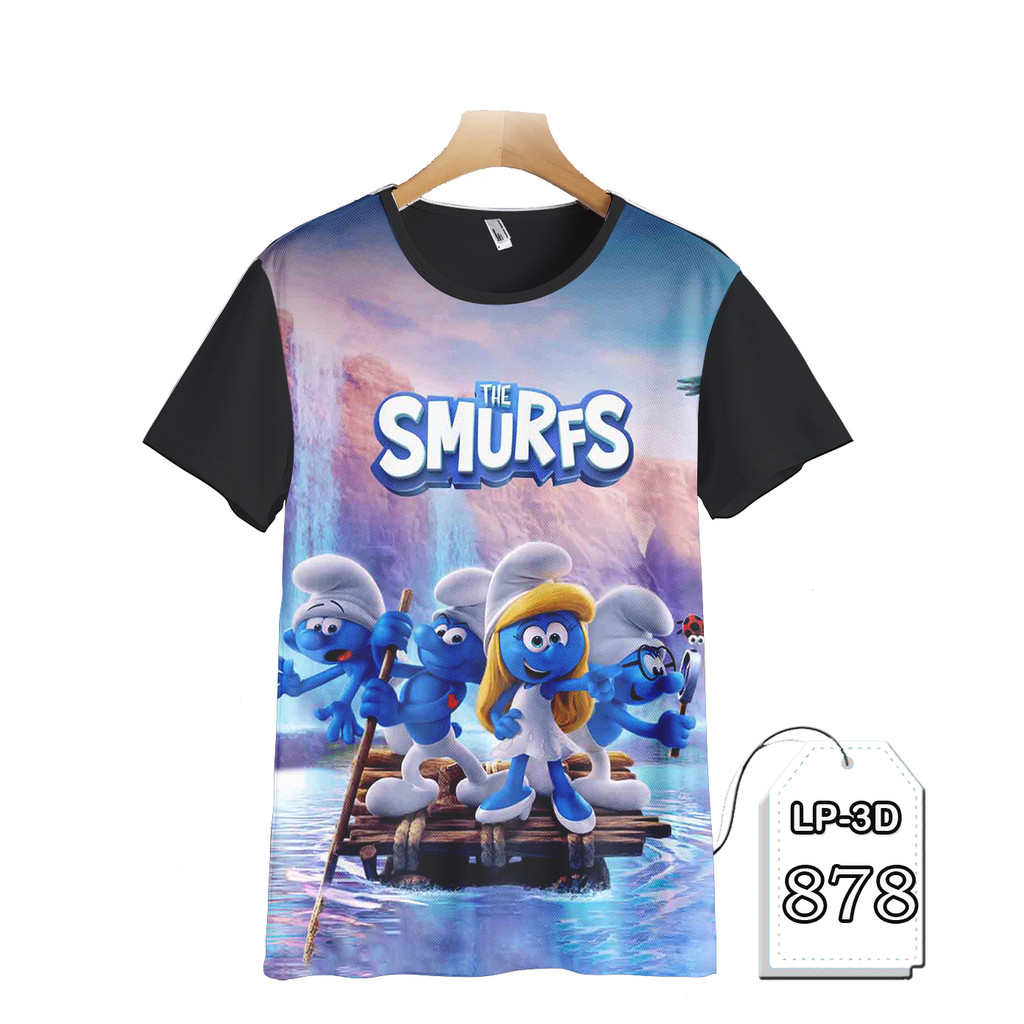 Baju The Smurfs Baju Anak dan Dewasa Kartun TV Animasi LP3D-878 Fashion