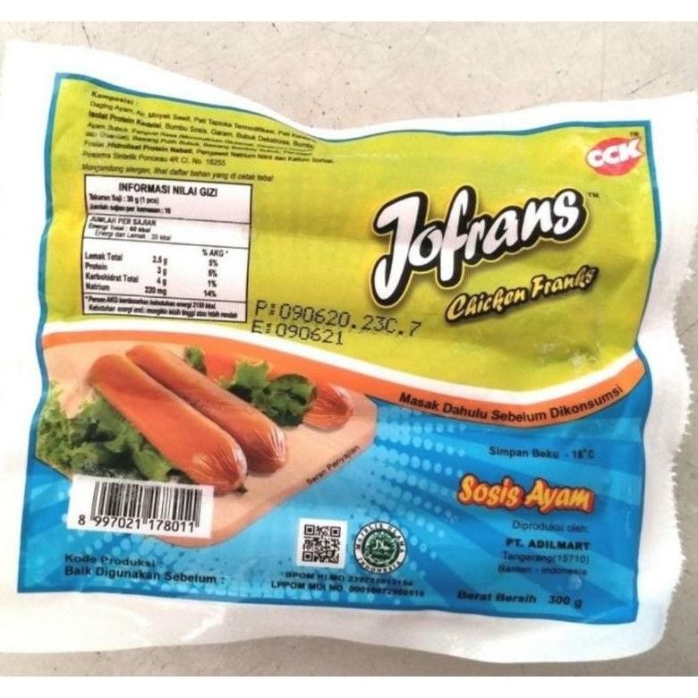 Jofrans Sosis Ayam (Chicken Franks) - Isi 15 pcs - Berat 360 Gr