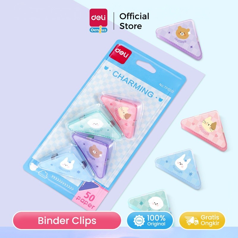 

Deli Triangle Paper Clip / Penjepit Kertas / Penjepit Multifungsi Kapasitas 50 Lembar Isi 4 TP533