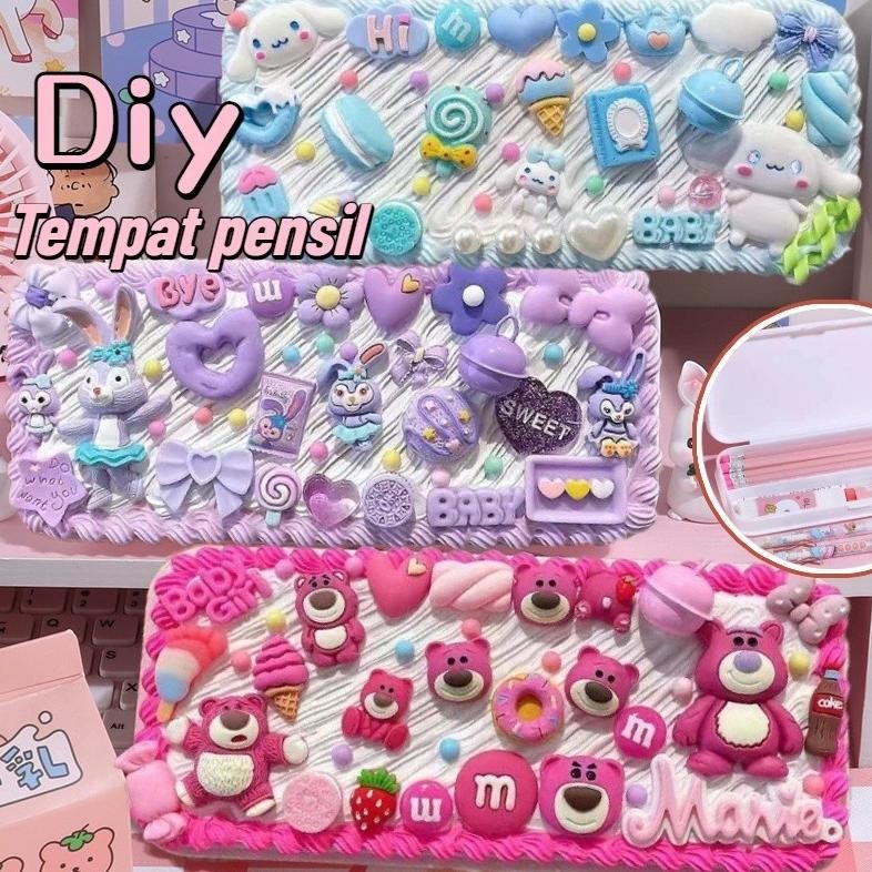 

Original Diy Deco Cream Kit/Tetapkan Kotak Pen/Tempat Pensil Menghias/ Deco Cream Clay Kotak /Stationery Pake Handmade Grosir