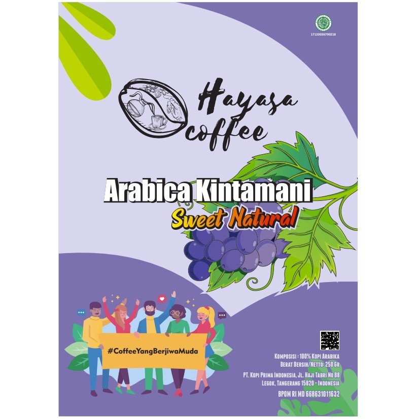 

Kopi Hayasa Arabica Bali Kintamani Natural - Berry Hints Premium 250Gr