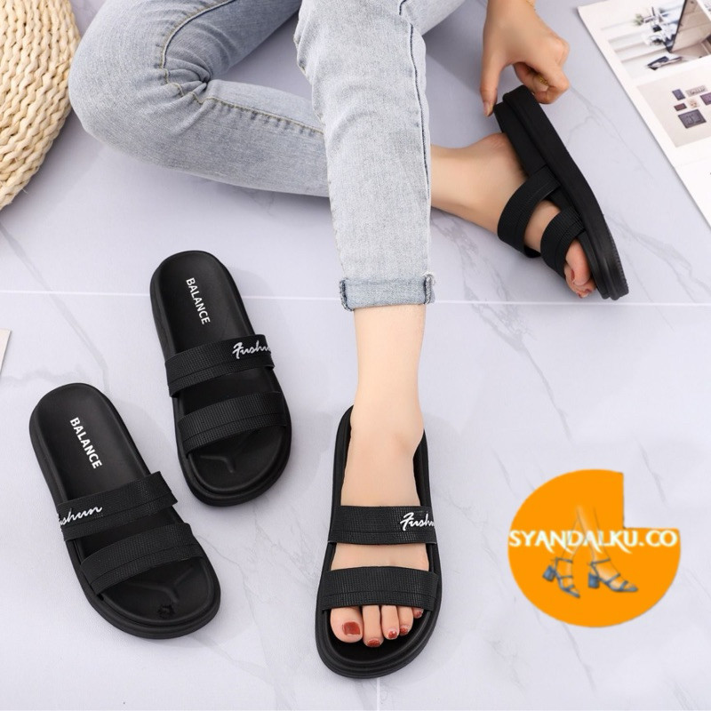 [Syandalku.co] Sandal Karet Wanita Minimalis Viral Ban 2 Import PVC Balance 840
