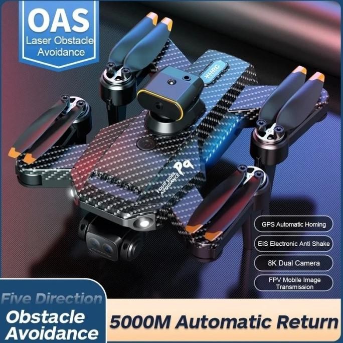 Drone Brushless Gps P9 4 Camera 8K Wifi Fpv Carbon Fiber Oas Murah