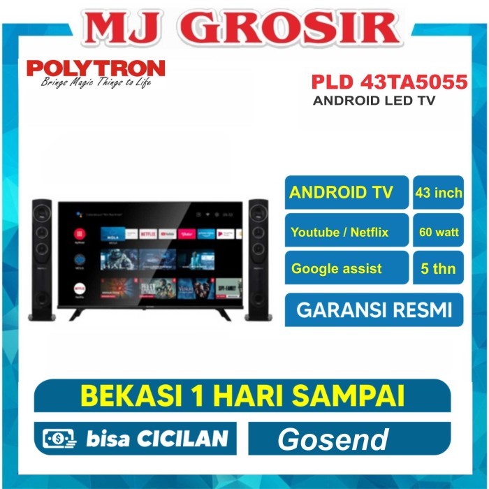 Spesial Led Tv Polytron 43" 43Tag5959 43 Inch Usb Movie Android Tower Speaker