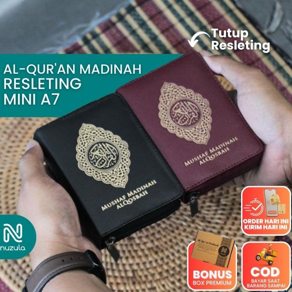 Al-Qur'an Madinah A7 Mini Resleting  - Alquran Saku Travel 30 Juz Tajwid Warna Mushaf Al Quran kecil