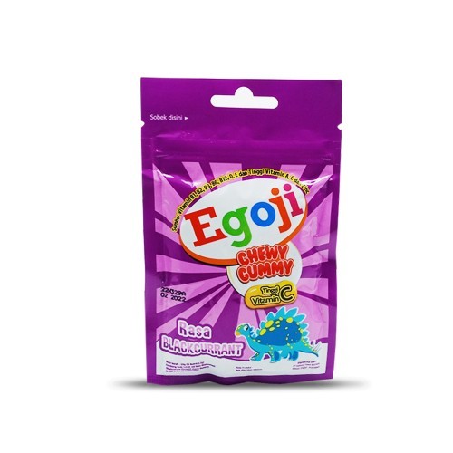 Egoji Chewy Gummy Rasa Blackcurrant Isi 10 Pcs - Permen Vitamin Anak