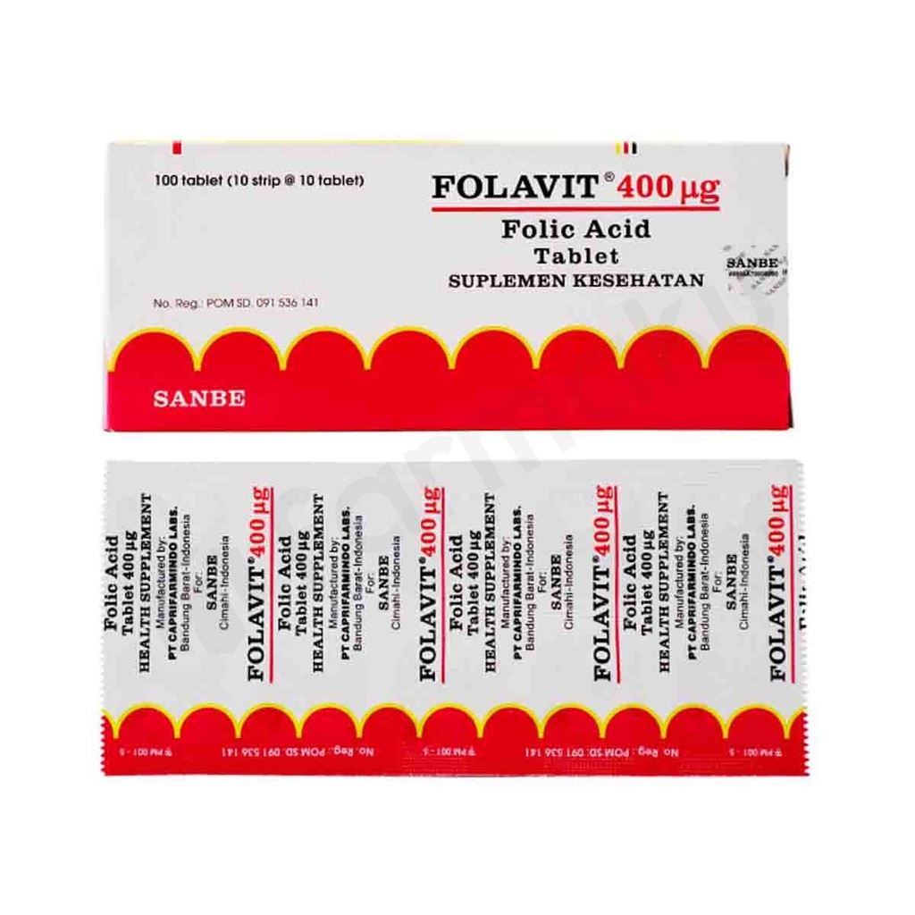 Folavit 400 mcg Strip 10 Tablet