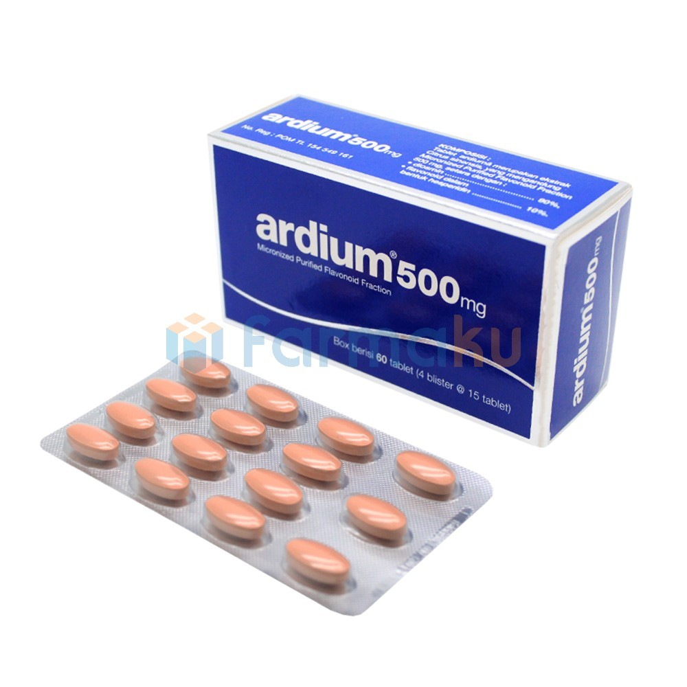 Ardium Obat Wasir Ambeien Hemoroid 500 mg Strip 15 Tablet