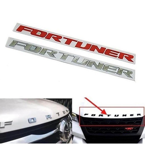 Emblem Huruf Kap Mesin Depan Mobil Toyota FORTUNER Engine Hood Logo