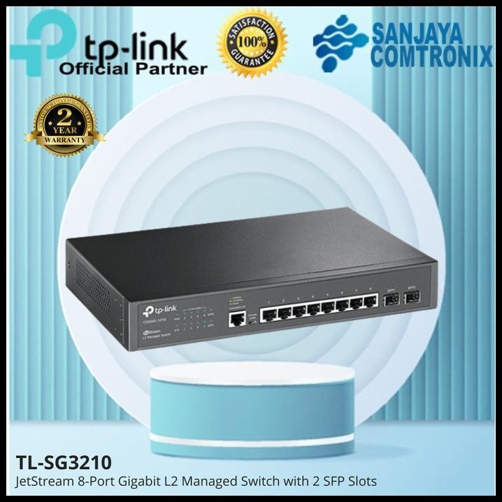 Tplink Tl-Sg3210 Jetstream 8-Port Gigabit L2 Managed Switch With 2 Sfp