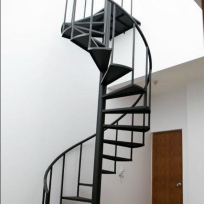 tangga putar trap plat besi bodres