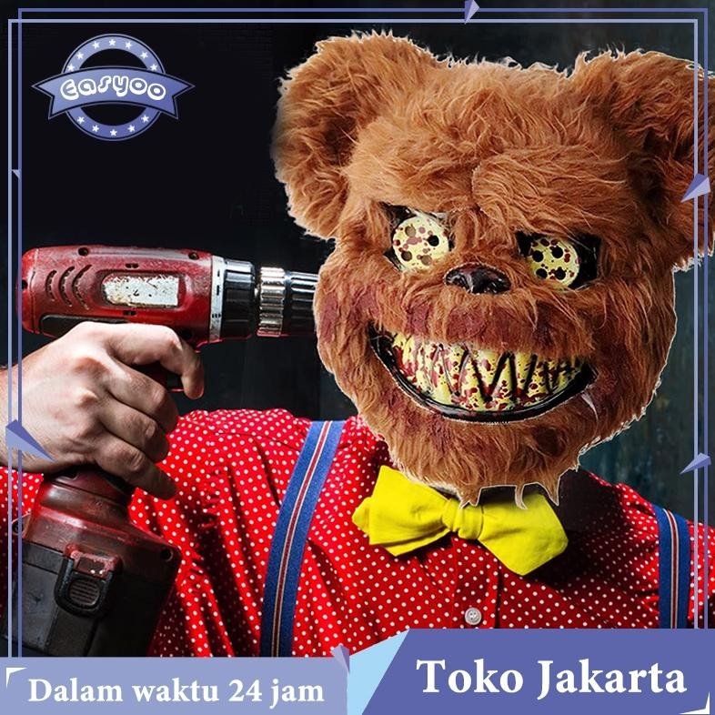 Topeng Beruang Berdarah | Topeng Beruang Psikopat Killer Bear Darah Pesta Kostum Halloween