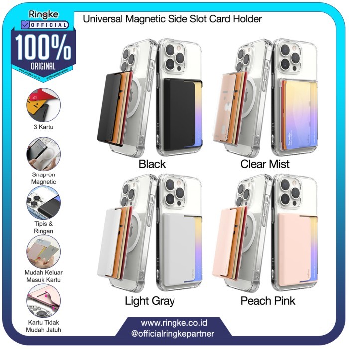 

Terlaris Ringke Magnetic Card Holder Side Slot Tempat Taruh 3 Kartu Anti Crack SALE