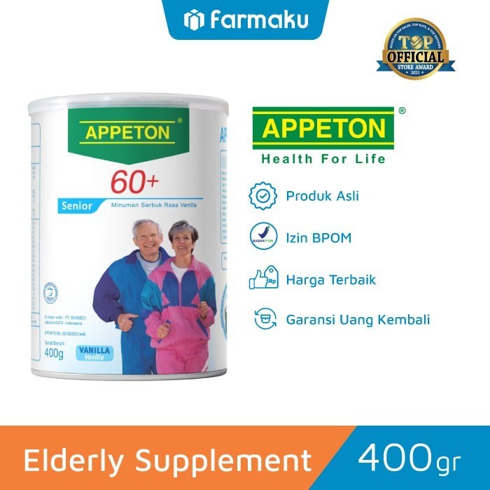 

Appeton 60+ Susu Kesehatan Lansia / Orang Tua Rasa Vanila 400 gr