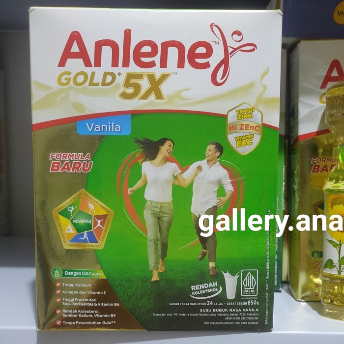 Anlene Gold Plus 5x 885gram 885 gram Susu Lansia 900g cokelat