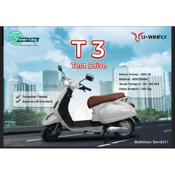 Sepeda Motor Listrik Vspa UWINFLY T3 Scooter Matic Bisa STNK Garansi