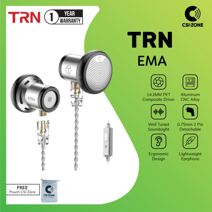Trn Ema 14.2Mm Dynamic Coil Driver Earbud With Microphone