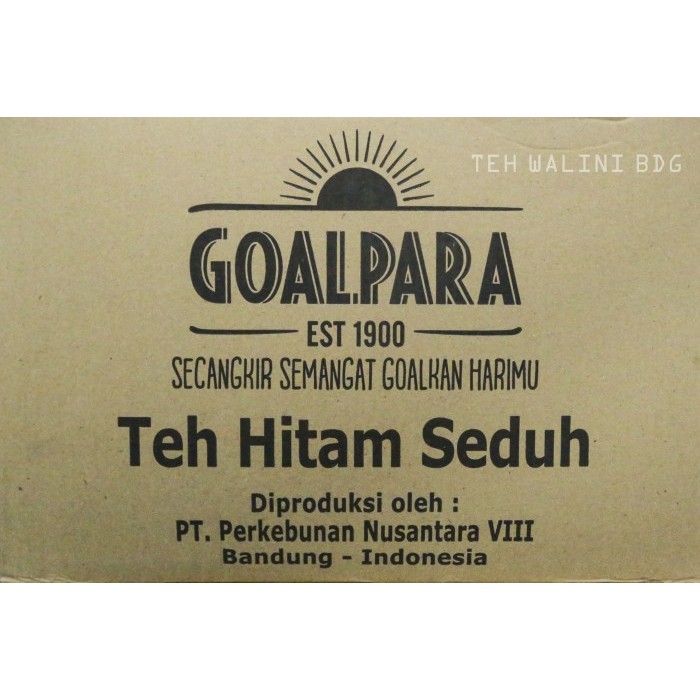 

TEH SEDUH GOALPARA BLACK TEA 250g Per Dus/ Karton Isi 32pc