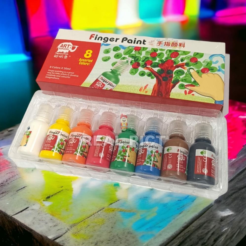 

SALE Finger Paint / washable paint / mainan edukasi anak 8 warna 30ml Re27