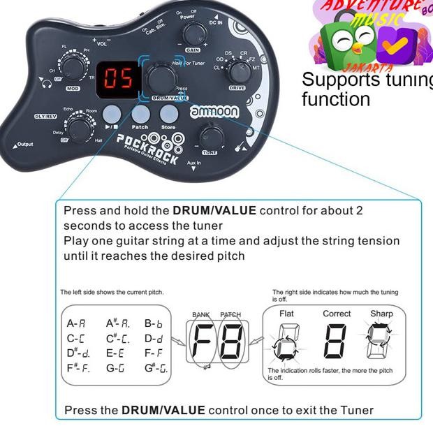 Ammoon Pockrock Multi Effects Processor Pedal Guitar Pedal Efek Gitar