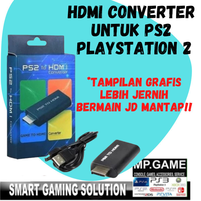 Terlaris PS2 To HDMI Adaptor Converter HDMI PS1 PS2 Resolusi HD 720 1080P SALE