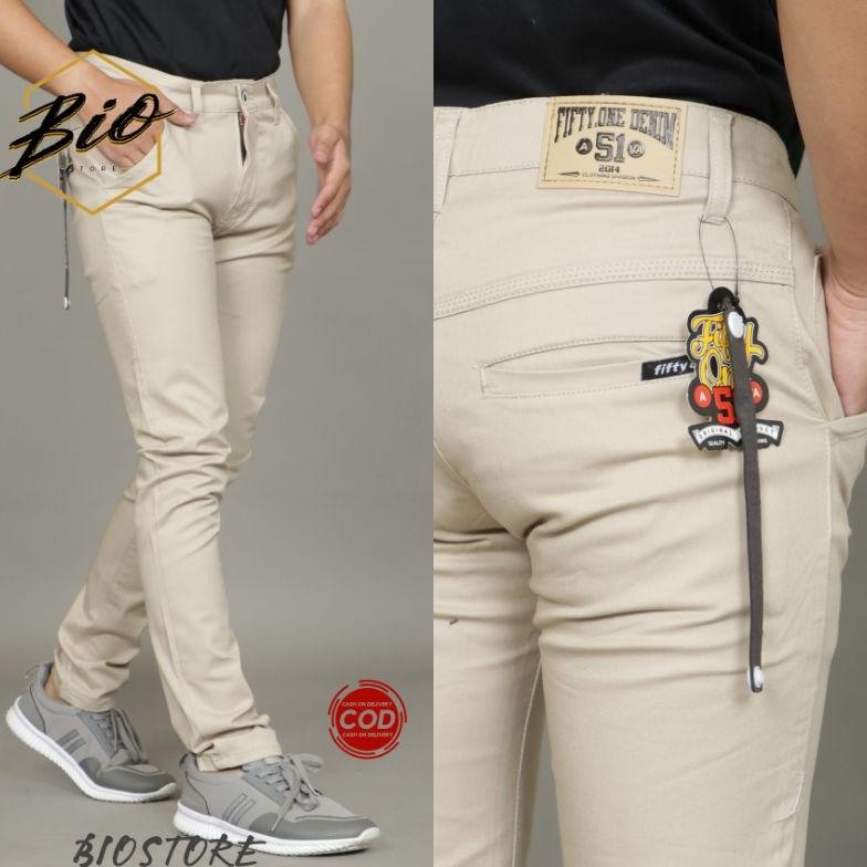 Celana Chino Panjang Pria Fiffty One Denim Celana Pria Formal Celana Bahan Pria