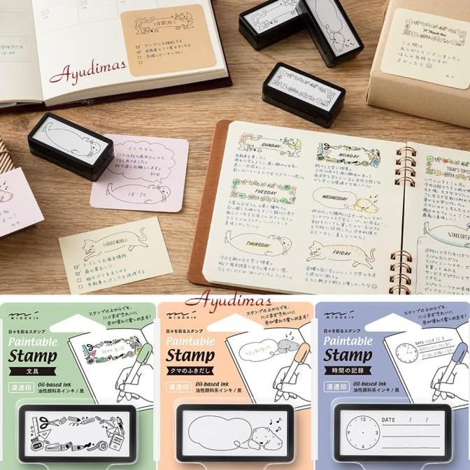 

Sale Midori Stamp Half Self Ink For Notebook And Journal - Stempel / Cap