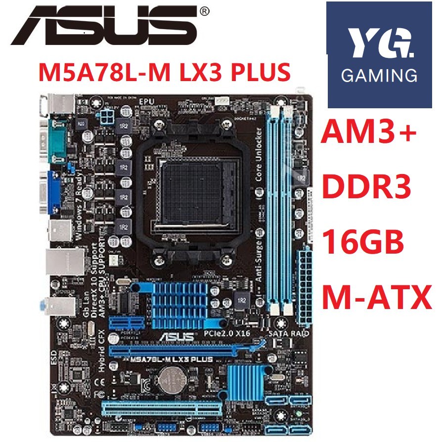 Asus M5A78L-M LX3 PLUS a78 780 Socket am3 AM3+ DDR3 16G Micro ATX UEFI BIOS Motherboard Bekas Asli |