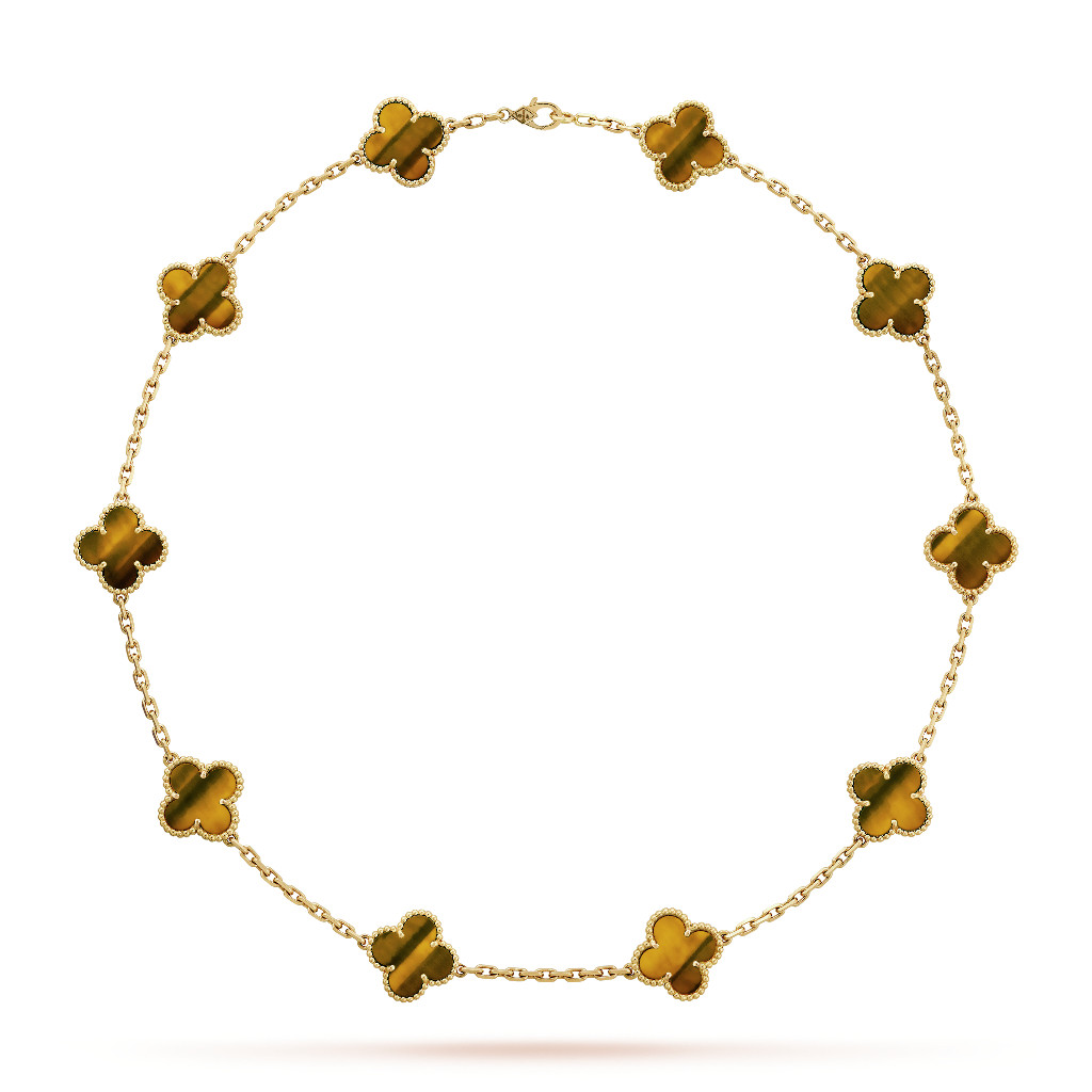Kalung Vintage 10 Motif Mata Harimau Emas Kuning 18K |8B39276D|