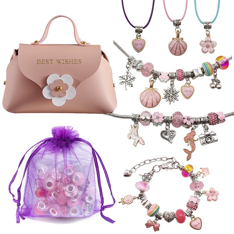 

Gelang Pandora Tas Tangan Merah Muda Diy Gelang Manik-manik Buatan Tangan Hadiah Natal Gelang Manik-manik Set Gelang Pesona |EC010386|