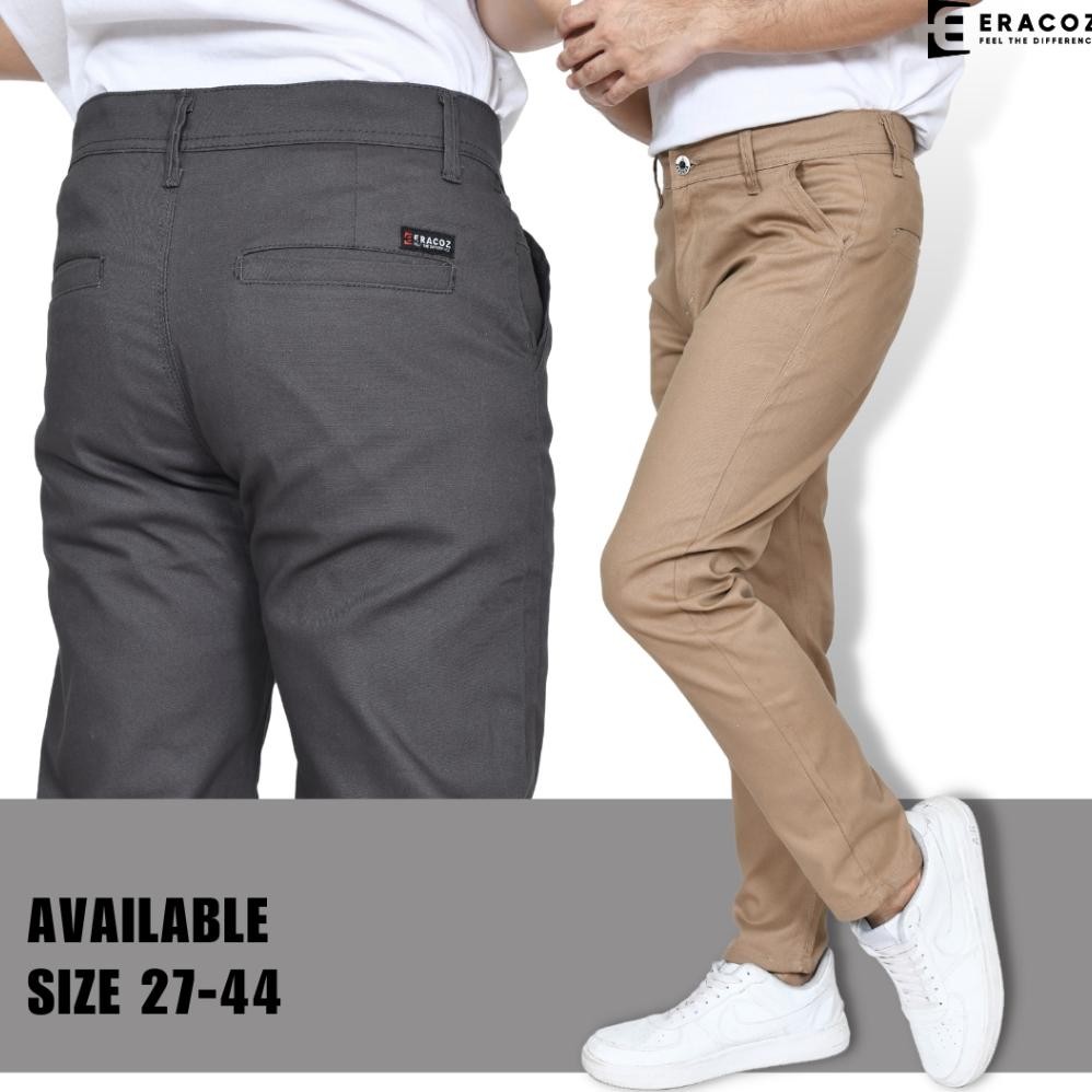 Celana Chino Panjang Pria Eracoz Skinny Fit Big Size Jumbo Celana Pria Formal Celana Bahan Pria