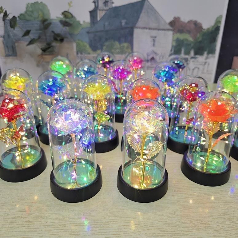 ORIGINAL << Jenius >> LAMPU HIAS LED BUNGA MAWAR DEKORASI BEAUTY AND THE BEAST ROSE / HIASAN LAMPU B