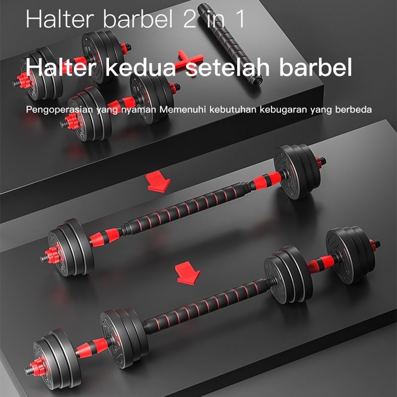 Dumbel Barbel Set 15 Kg Dumbbell Set Barbel Fullset
