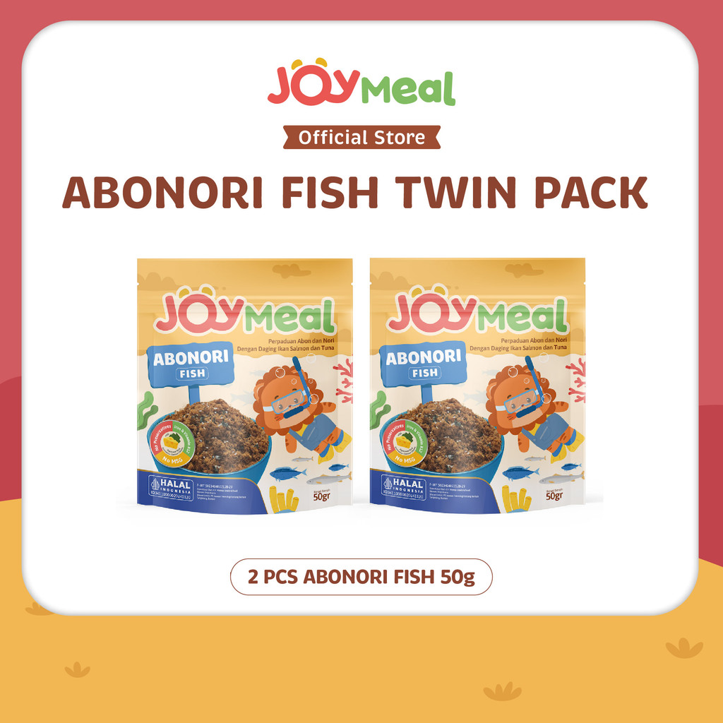 

[Bundle 2 pcs] JoyMeal ABONORI FISH @50gr Double Pack 2pcs Original - MPASI Cemilan Sehat Bayi & Anak | Perpaduan Abon Nori dengan Daging Ikan Salmon & Tuna