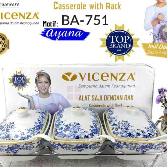 Vicenza Prasmanan Set 3 Motif Ayana / Wadah Saji / Warmer Food Ba-751