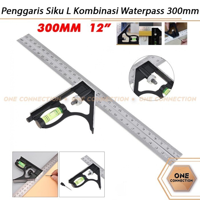 

Penggaris Siku L Kombinasi Waterpass Combination Square Ruler Sudut